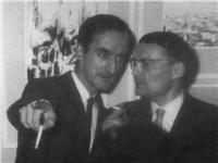 Portrait of Claude Picher: Picher (left) with Herve Bazin, Quebec City, 1958. Courtesy Editions Broquet Inc.